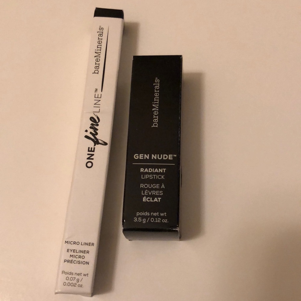 Eyeliner and lipstick